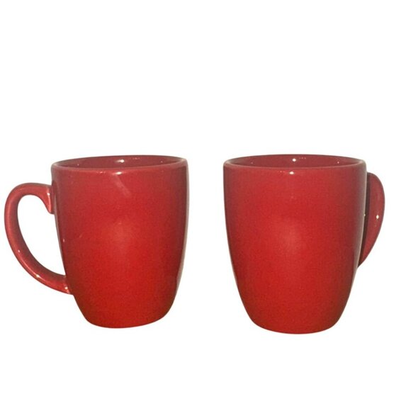 Corelle Red Stoneware Coffee Mugs Set Of 2 - Picture 1 of 5